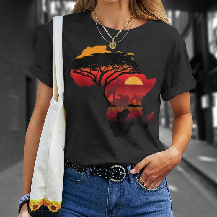 Africa Big Five Silhouette Africa Safari Map Africa T-Shirt Geschenke für Sie