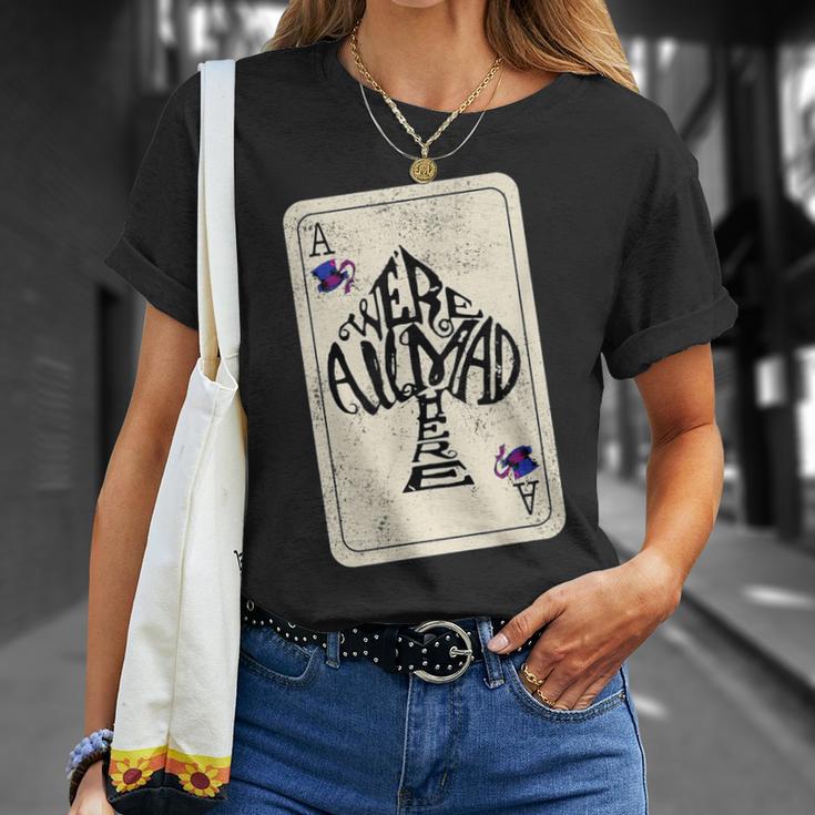 Alice In Wonderland We're All Mad Here Ace Of Spades T-Shirt Geschenke für Sie