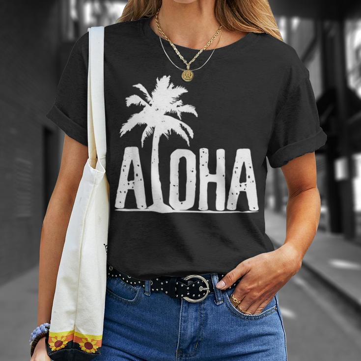 Aloha Beach Summer Palm Trees Hawaii Surfer T-Shirt Geschenke für Sie