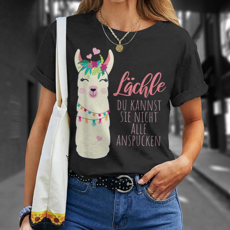 Alpaca Lächle Du Kannst Sie Nicht Alle Anspcken S T-Shirt Geschenke für Sie