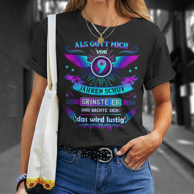 Als Gott Michor 9 Jahren Schuf Er Grinste Er 9Th Birthday T-Shirt Geschenke für Sie