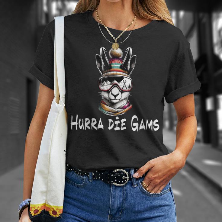 Apres Ski Hurra Die Gams Winter Ski Holiday Hüttengaudi Ski T-Shirt Geschenke für Sie