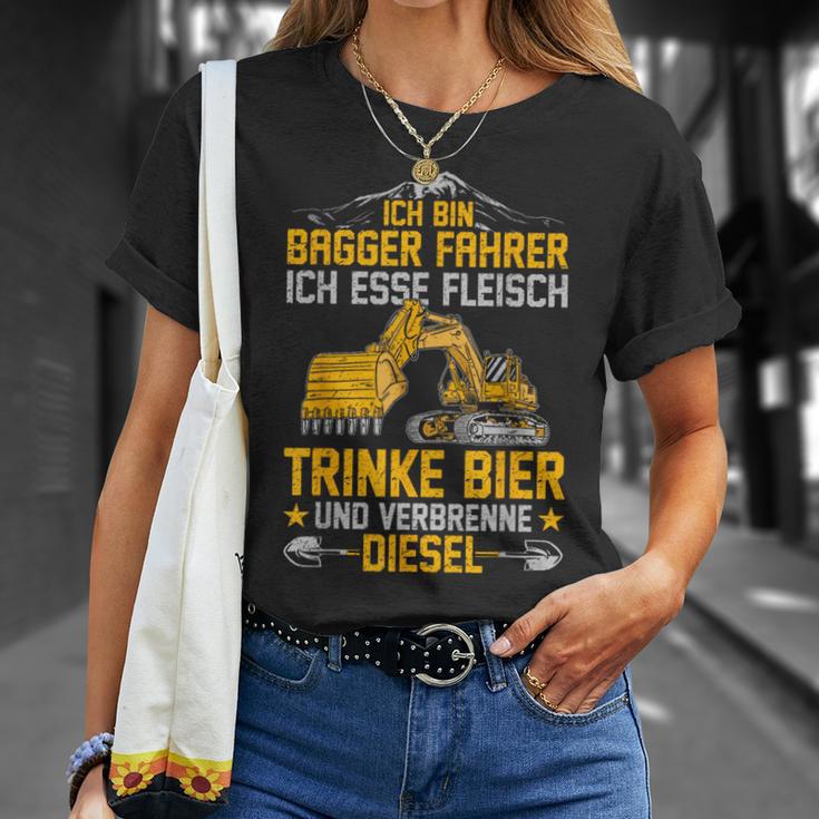 Bagger Ich Esse Fleisch Trinke Bier Underbrenne Diesel T-Shirt Geschenke für Sie