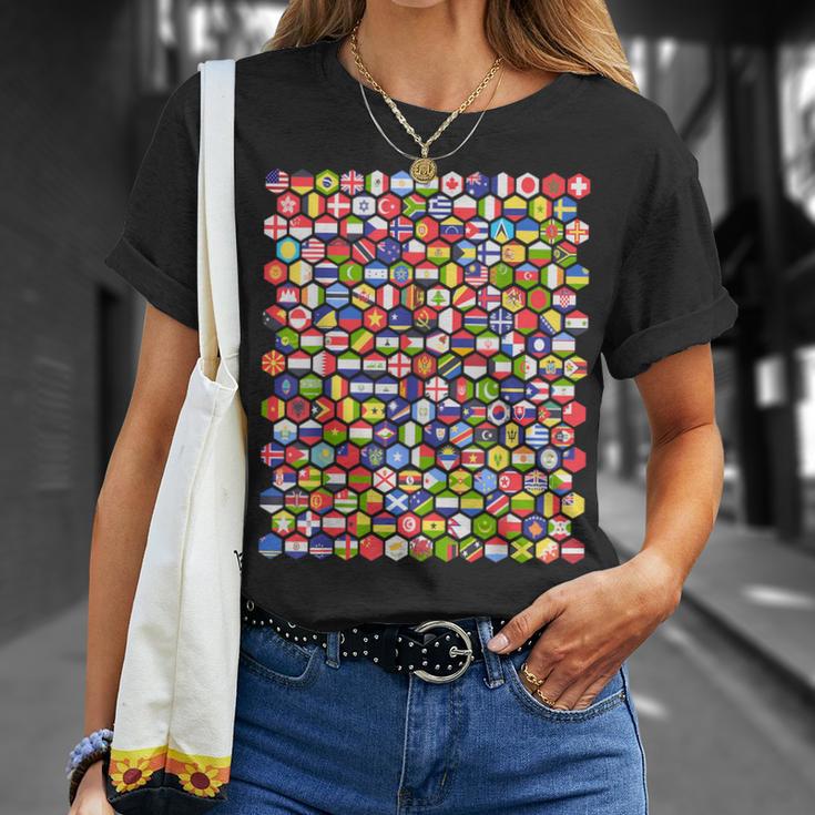 Bandera Del Mundo Banderas Del Mundo Banderas De Naciones Para Niños Camiseta unisex Regalos para ella