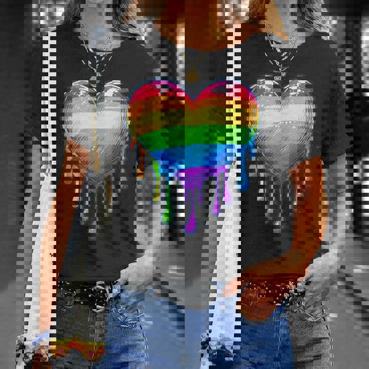 Bandera Del Orgullo Lesbiana Gay Del Corazón Del Arco Iris Lgbtq Lgbt Sin Mangas Camiseta unisex Regalos para ella