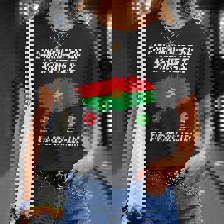 Bandiera Burkina Faso Appelle Et Je Dois Partir Burkina Faso Maglietta Regalos para ella