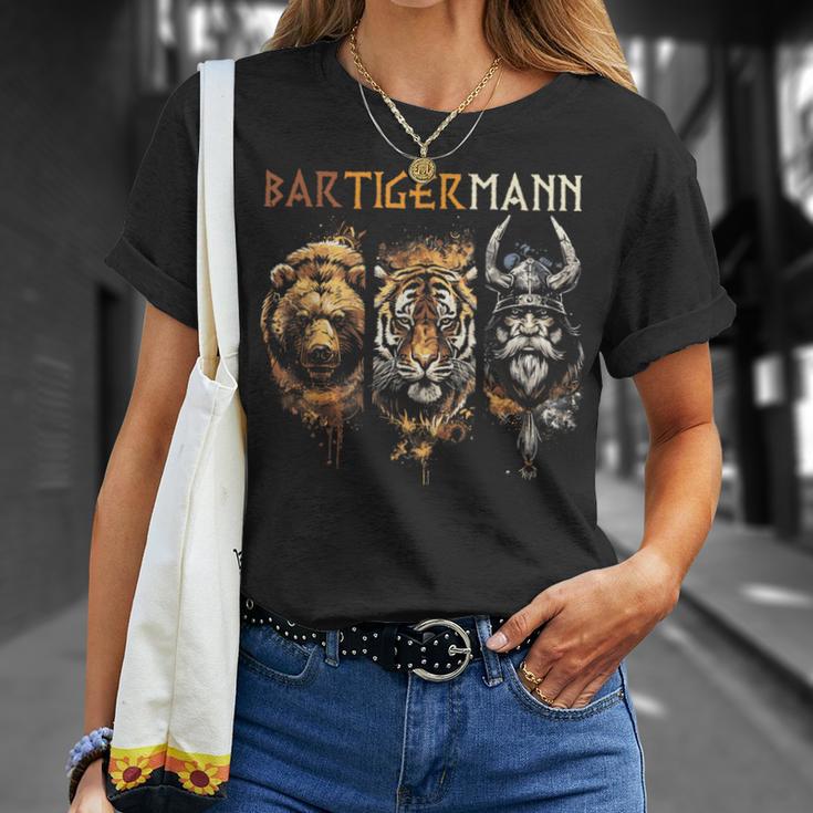 Bärtigermann Bear Tiger Man Beardiking Bearded Man T-Shirt Geschenke für Sie