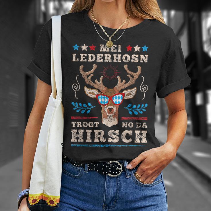 Bayern Wiesn Bekleidungolksfest Outfit Herren Short Sleeve Mei Lederhosn Trogt No Da Deer Costume Oktoberfest S T-Shirt Geschenke für Sie