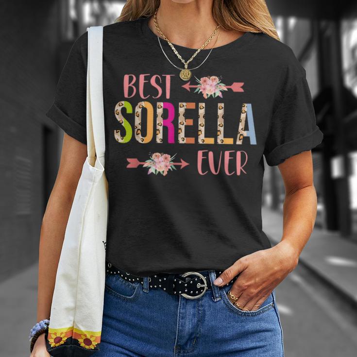 Best Sorella Ever Italian Sister Leopard Floral T-Shirt Geschenke für Sie