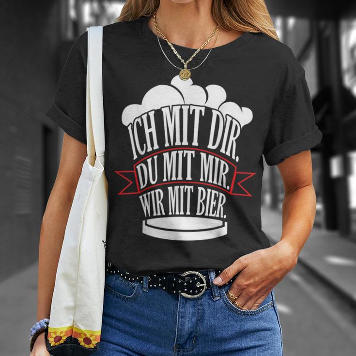 Bff Ich Mit Dir Du Mit Mir Wir Mit Bier Partner T-Shirt Geschenke für Sie