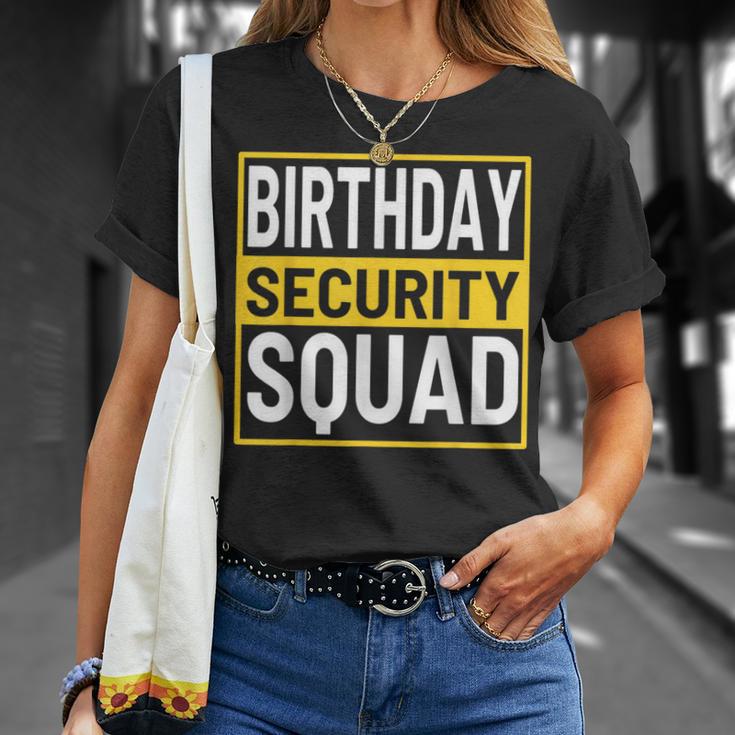 Birthday Security Squad Birthday Party Family Team T-Shirt | Mazezy