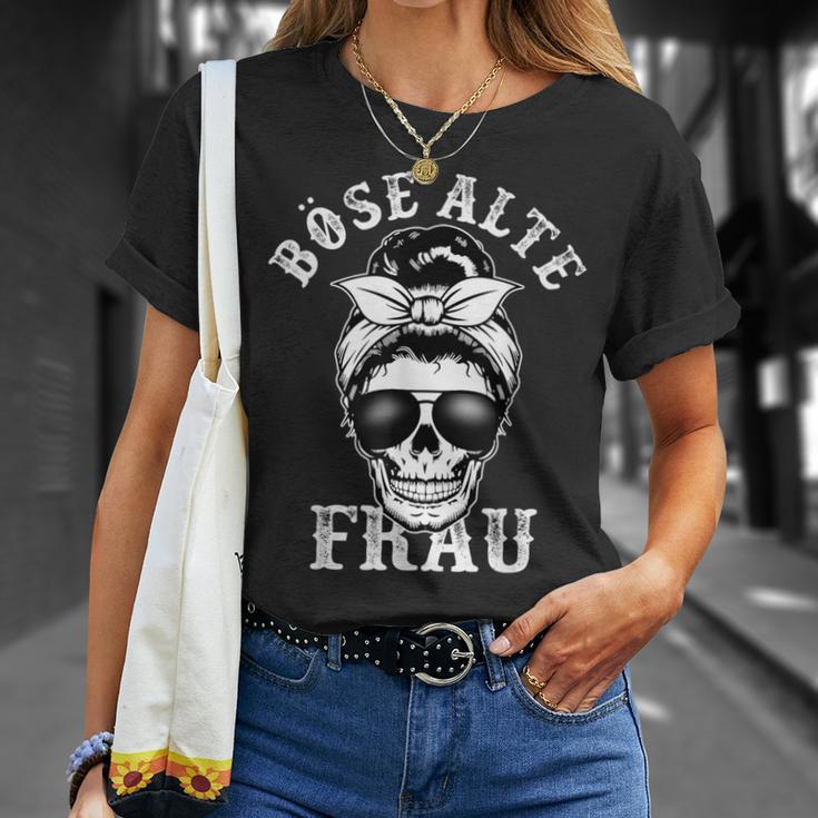 Böse Alte Frau Unordentlicher Brötchenschädel T-Shirt Geschenke für Sie