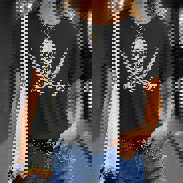 Calico Jack Sword Pirate Flag Jolly Roger Pirata Graphic Maglietta Regalos para ella