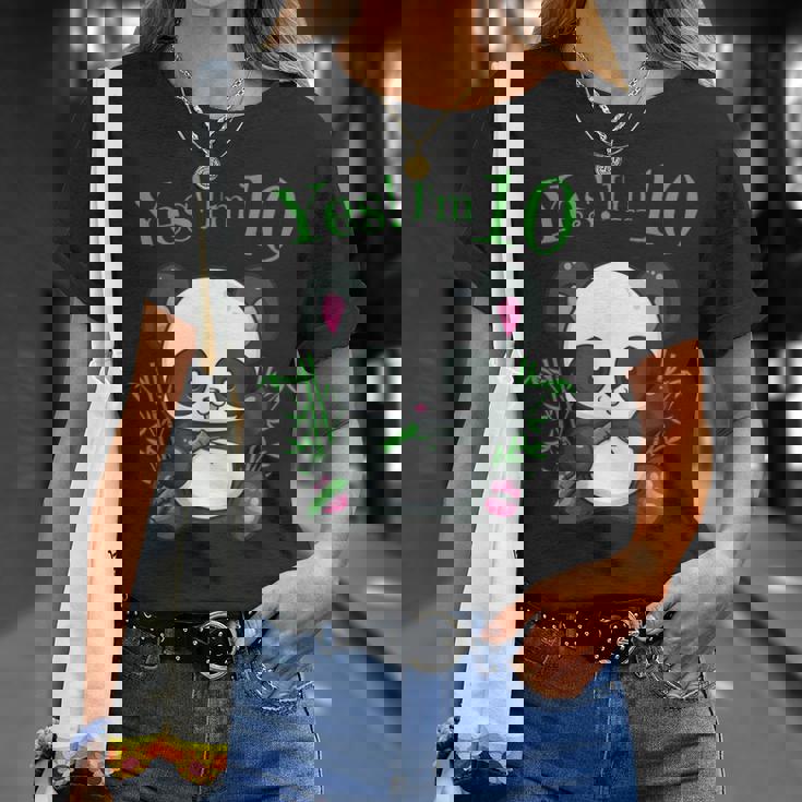 Camicia Per Il 10° Compleanno Dei Bambini Ragazze Panda Maglietta Regalos para ella