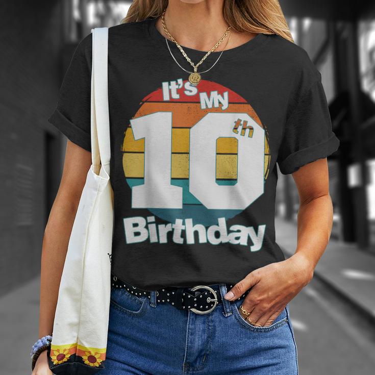 Camisa De Cumpleaños Número 10 Es Mi 10 Cumpleaños Cumpleaños 10 Años Camiseta unisex Regalos para ella