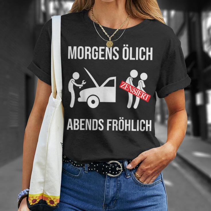 Car Mechanic Mechatronics Screwdriver Oil Evening Happy T-Shirt Geschenke für Sie