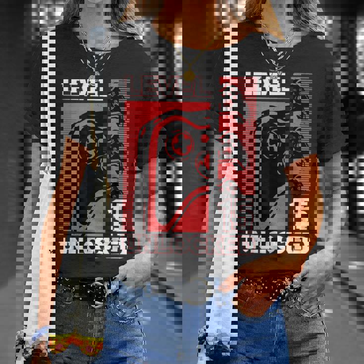 Chico Jugador De 15 Años 15 Años Nivel 15 Completo Camiseta unisex Regalos para ella
