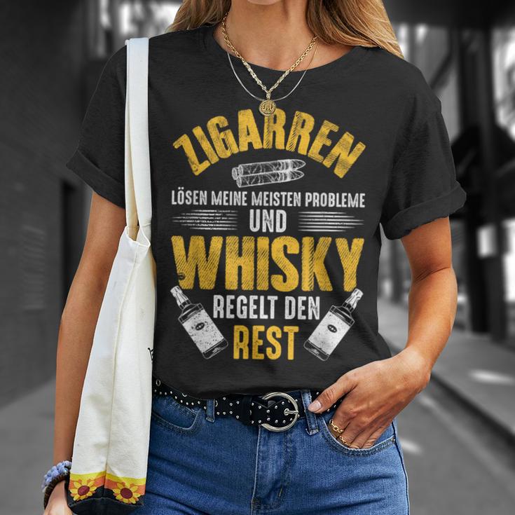 Cigar Whisky Whiskey Smoking Slogan T-Shirt Geschenke für Sie