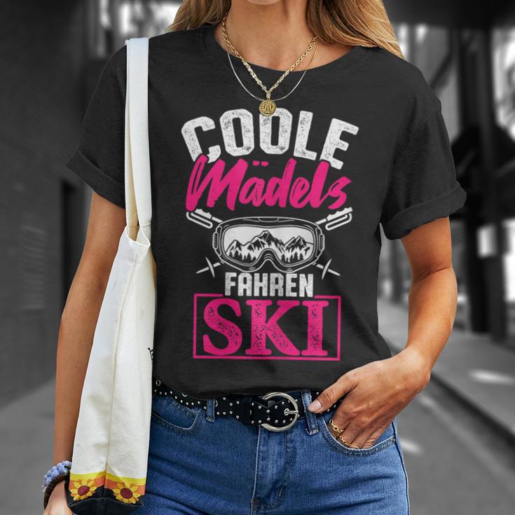 Cool Girls Driving Ski Winter Sport Skier Women's T-Shirt Geschenke für Sie