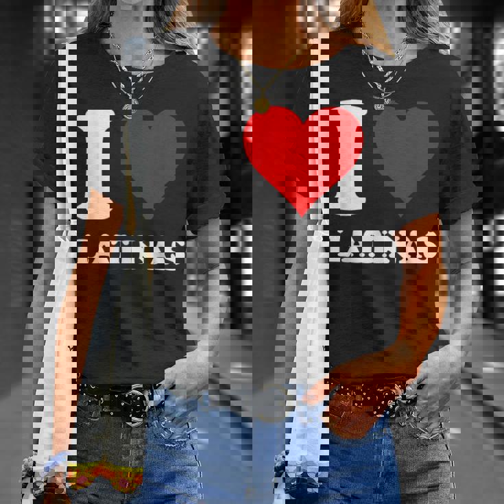 Corazón Rojo I Love Latinas Camiseta unisex Regalos para ella