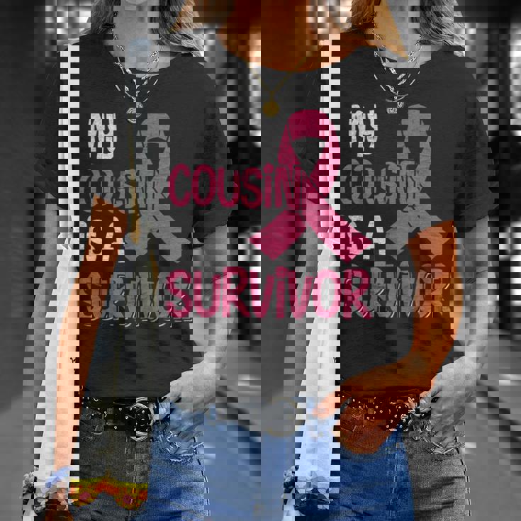 My Cousin Is A Survivor Breast Cancer Support Squad T-Shirt Gifts for Her