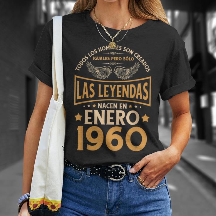 Cumpleaños Hombre Regalos Las Leyendas Enero 1960 Camiseta unisex Regalos para ella