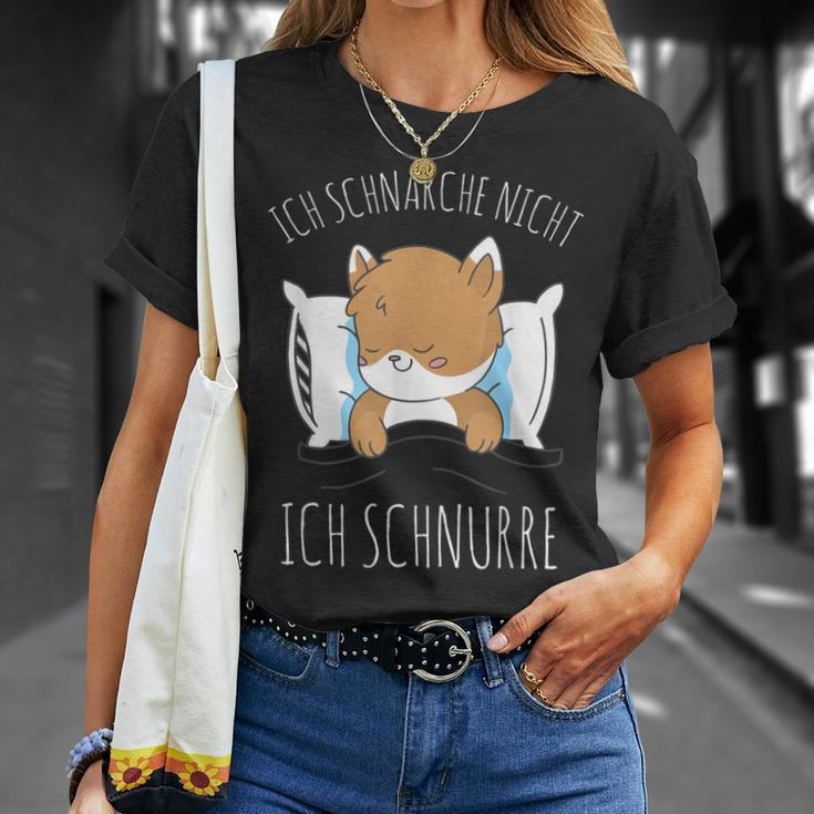 Cute Cat Pyjamas Ich Schnarche Nicht Ich Schnurre T-Shirt Geschenke für Sie