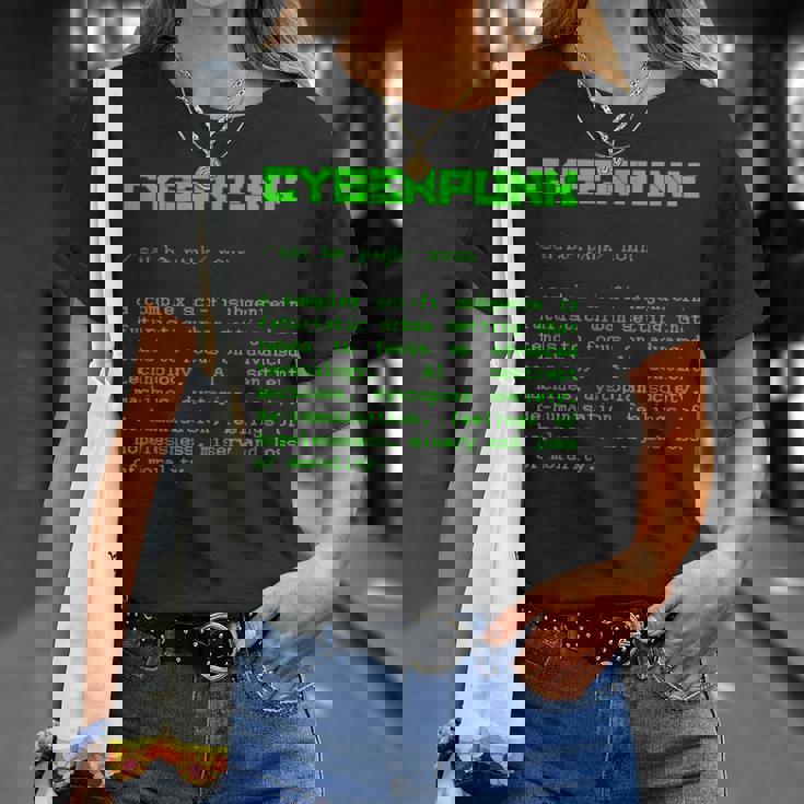 Cyberpunk Word Definition Cyberpunk Camiseta unisex Regalos para ella