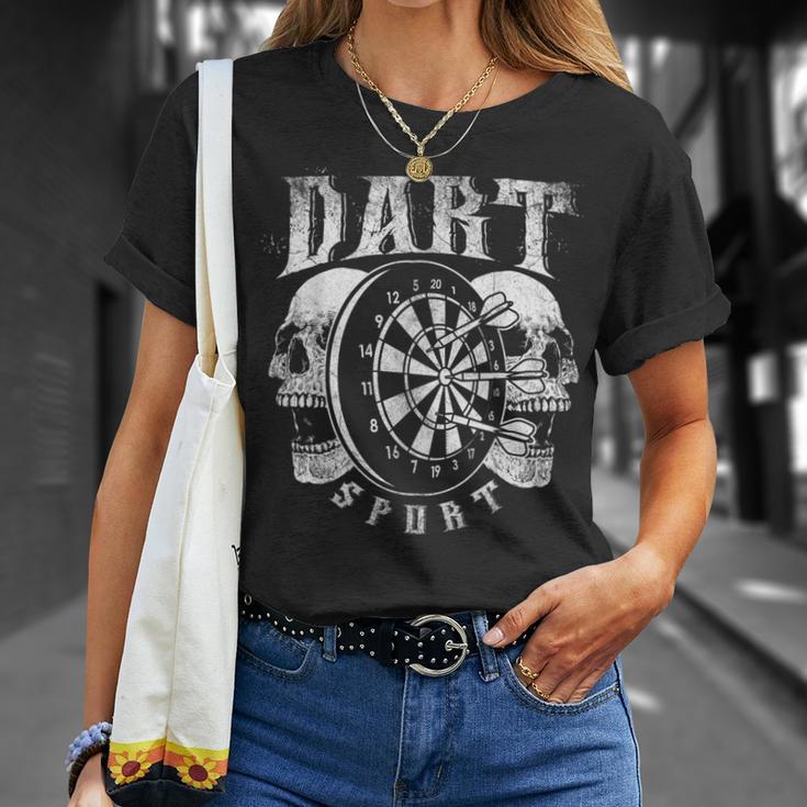 Dart Sport Skull Dartboard Player Dart T-Shirt Geschenke für Sie