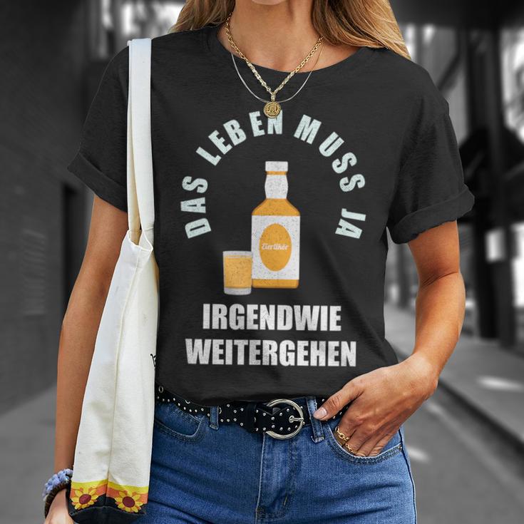 Das Leben Muss Ja Irgendwie Weiter Gehen Egg Liqueur Optimist T-Shirt Geschenke für Sie