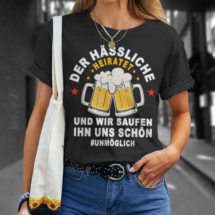 Der Hässliche Heiratet Wir Saufen Ihn Uns Schön Jga Team T-Shirt Geschenke für Sie