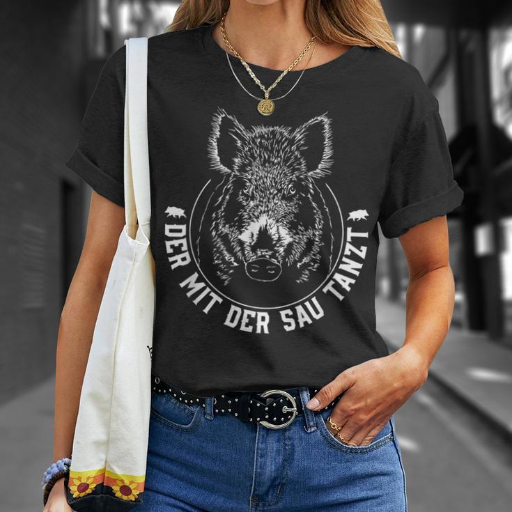 Der Mit Der Sau Tanzt Wildboar T-Shirt Geschenke für Sie