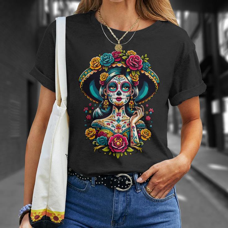 Dia De Los Muertos Sugar Mexican Inspired By La Catrina T-Shirt Geschenke für Sie