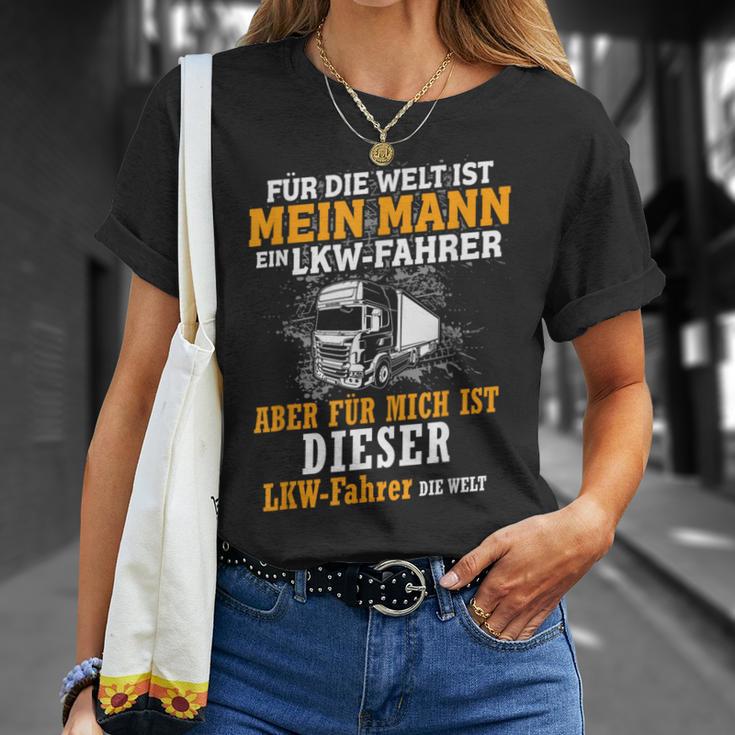 For Die Welt Ist Mein Mann Ein Lkfahrer Liebe Herz T-Shirt Geschenke für Sie