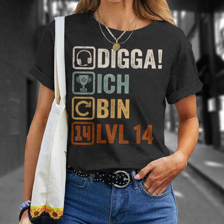 Digga Ich Bin 14 Jahre 14Th Birthday Boy Gamer T-Shirt Geschenke für Sie