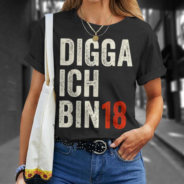 Digga Ich Bin 18 Jahre 18Th Birthday Boy Slogan T-Shirt Geschenke für Sie