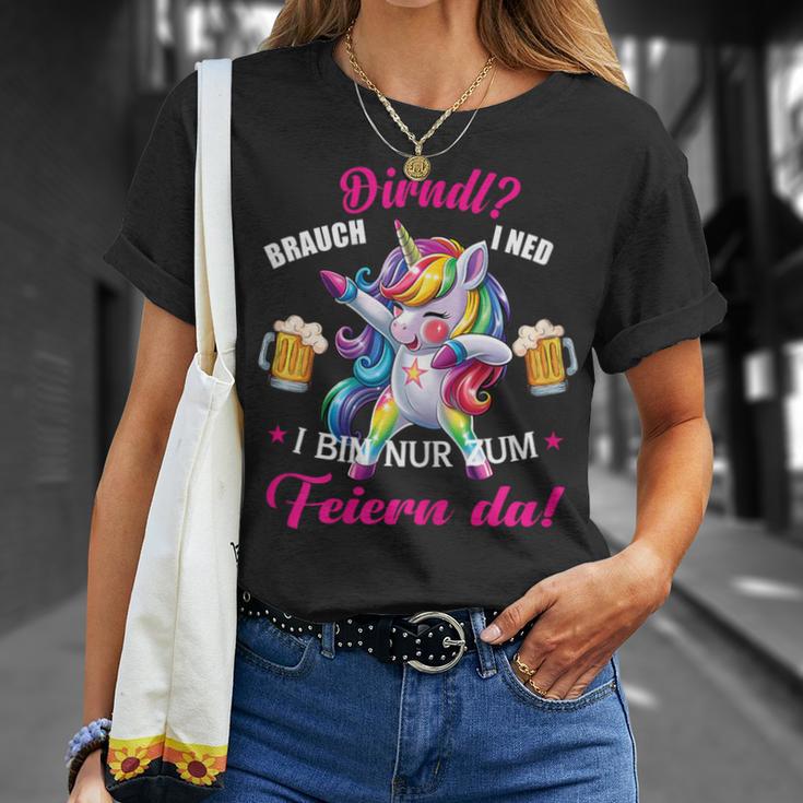 Dirndl Costume Women's Dabbing Unicorn Oktoberfest Dirndl T-Shirt Geschenke für Sie