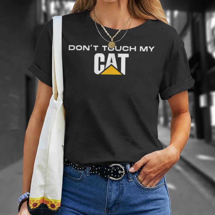 Dont Touch My Cat Machinist Driver Fan Digger Caterpillar T-Shirt Geschenke für Sie