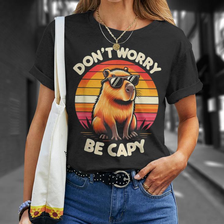 Dont Be Worry Be Capy Capybara Retro Rodent T-Shirt Geschenke für Sie