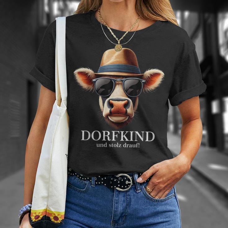 Dorfkind Und Stolz Drauf Traktor Bauern & Landwirt Cow T-Shirt Geschenke für Sie