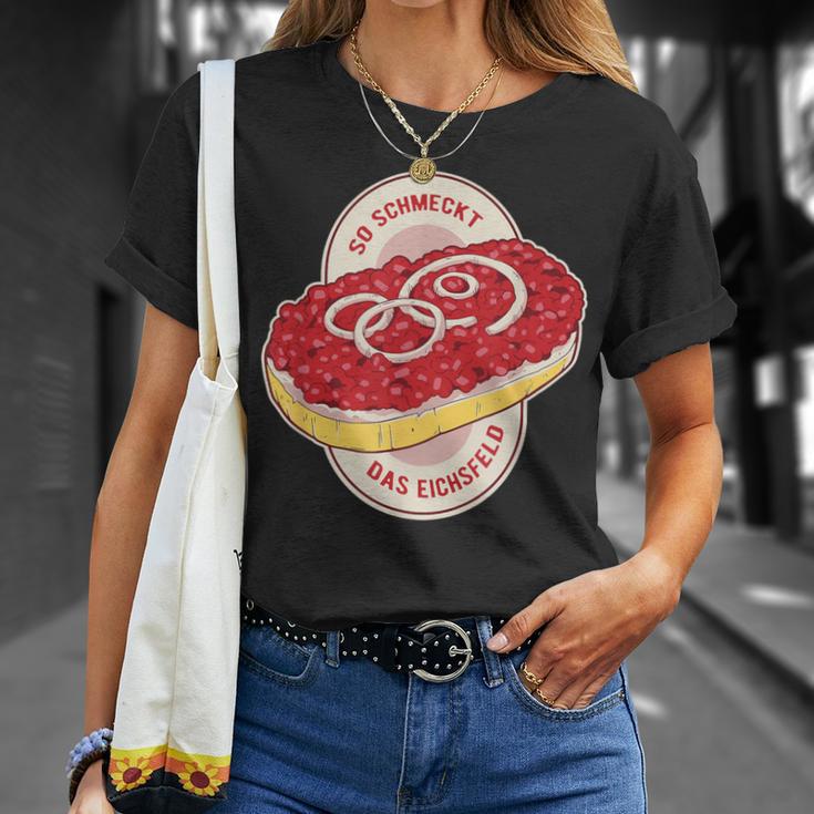 Eichsfelder So Schmeckt Das Eichsfeld Chopped Mett T-Shirt Geschenke für Sie