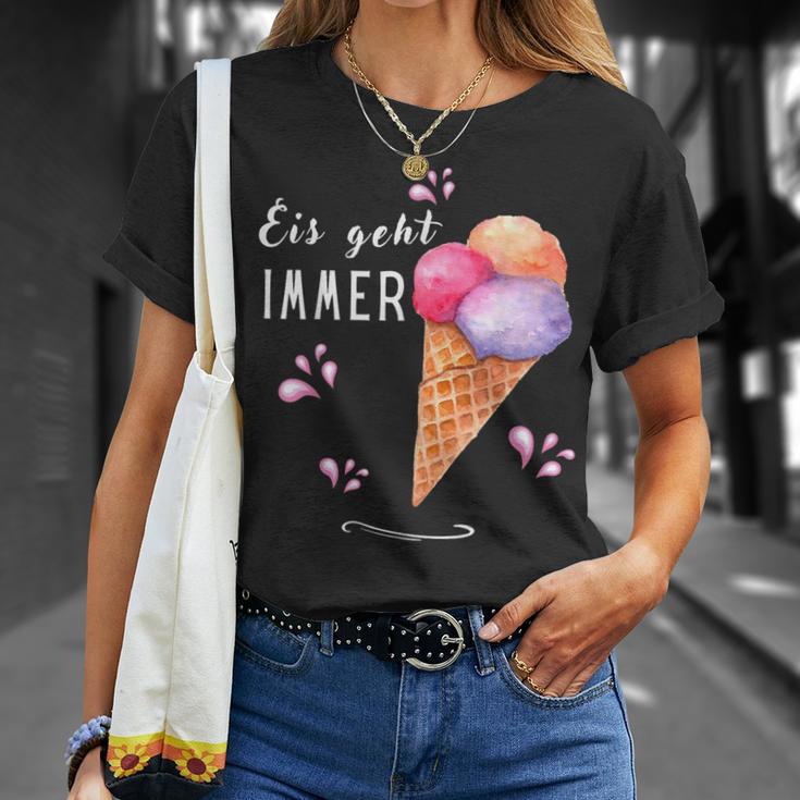 Eis Geht Immer Eisparele Eiscafe Du Liebst Eiscreme Eispar T-Shirt Geschenke für Sie