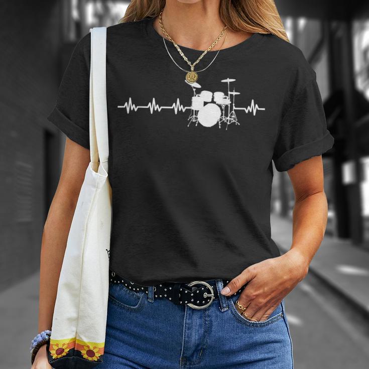 Ekg Drum Kit For Drummers And Drummer T-Shirt Geschenke für Sie