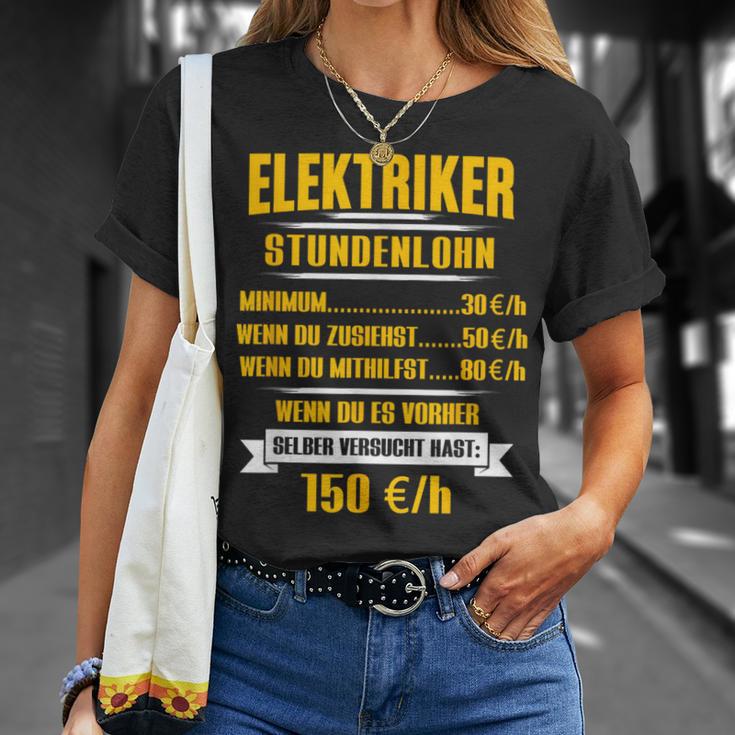 Elektriker Stundenlohn Stundensatz T-Shirt Geschenke für Sie