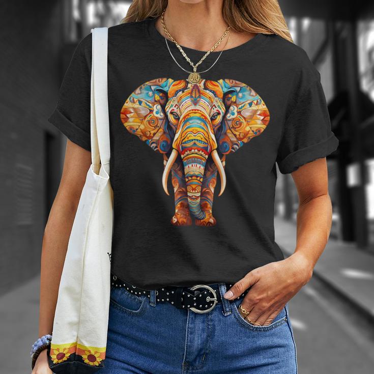 Elephant Mandala Elephant Print T-Shirt Geschenke für Sie