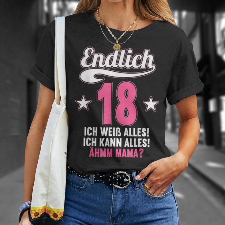 Endlich 18 Ich Weiß Alles Kann Alles Ahm Mama T-Shirt Geschenke für Sie