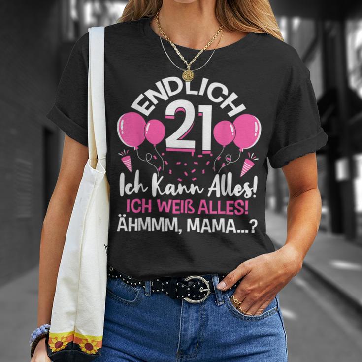 Endlich 21 Birthday Ich Kann Alles Ich Weiß Alles Geschenk T-Shirt Geschenke für Sie