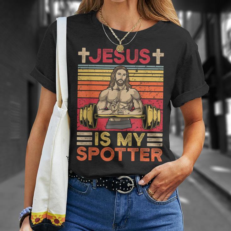 Fitness Jesus Is My Spotterintage T-Shirt Geschenke für Sie