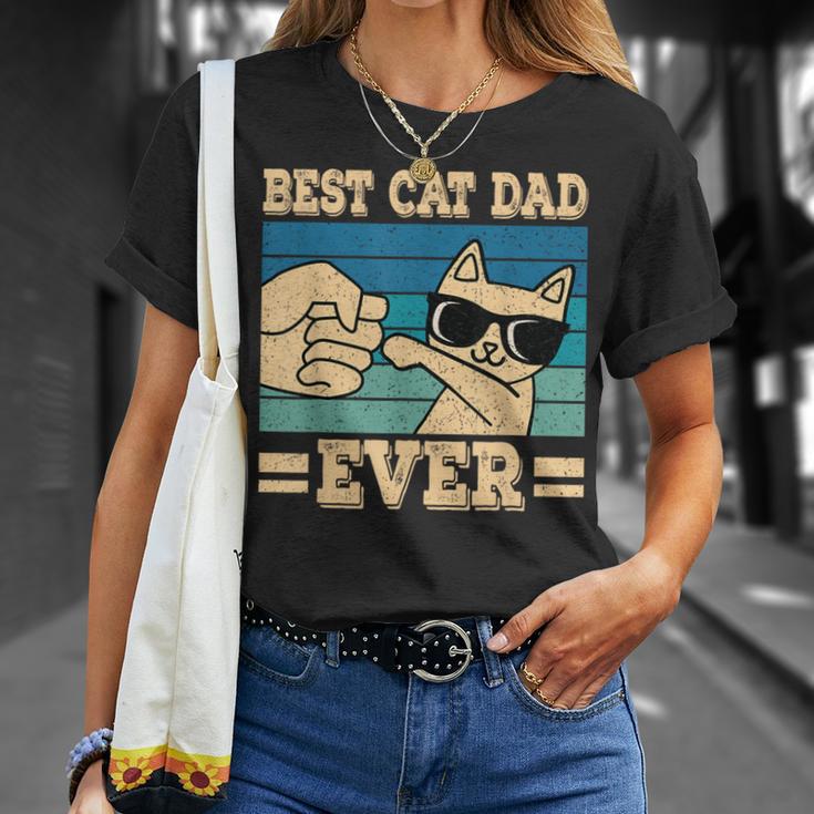 Cat Retro Best Cat Dad Ever Cat Lover T-Shirt Geschenke für Sie