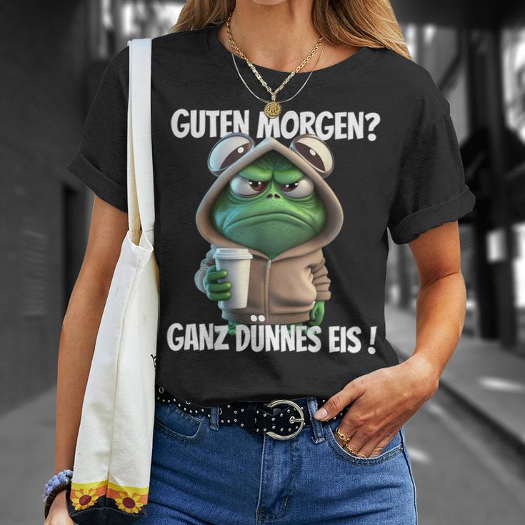 Guten Morgen Ganz Dünnes Eis Frog Motif T-Shirt Geschenke für Sie